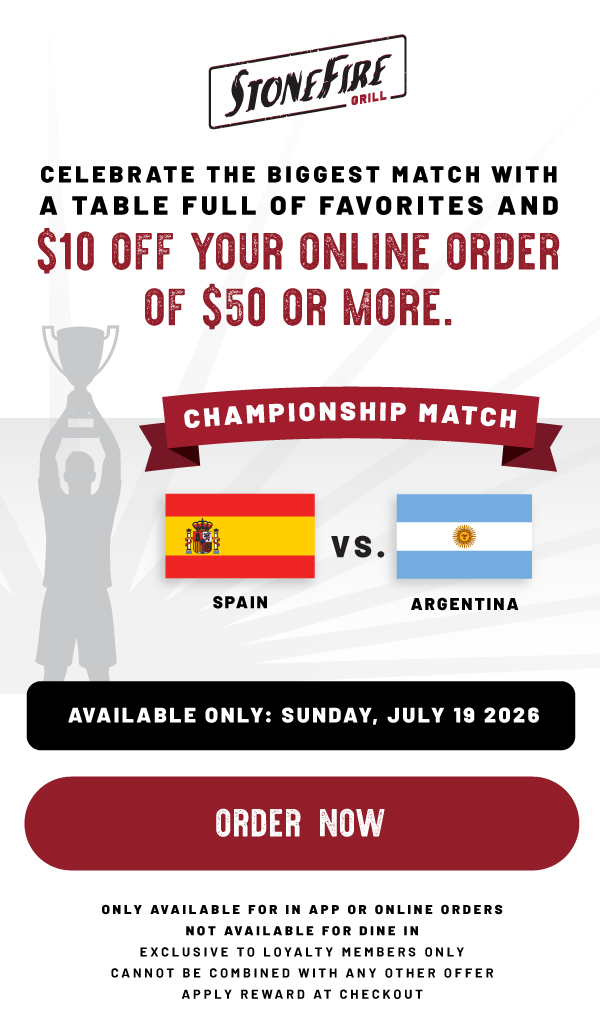$10 off at Stonefire Grill